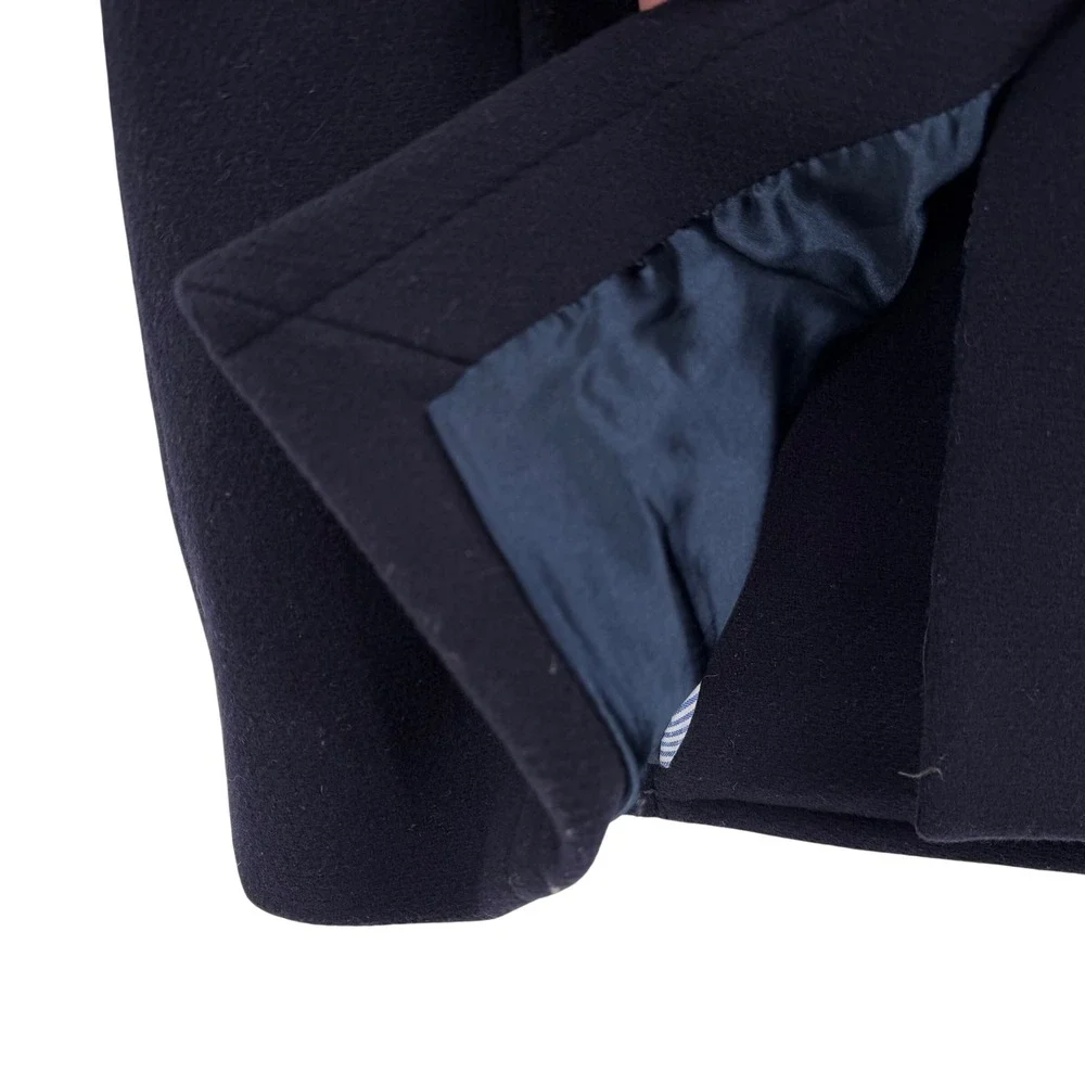 Vintage J. Crew Womens Pea Coat 00 Navy Blue‎ Double Breasted Stadium Cloth - Picture 11 of 12